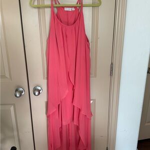 Elegant Pink Sleeveless high low Dress